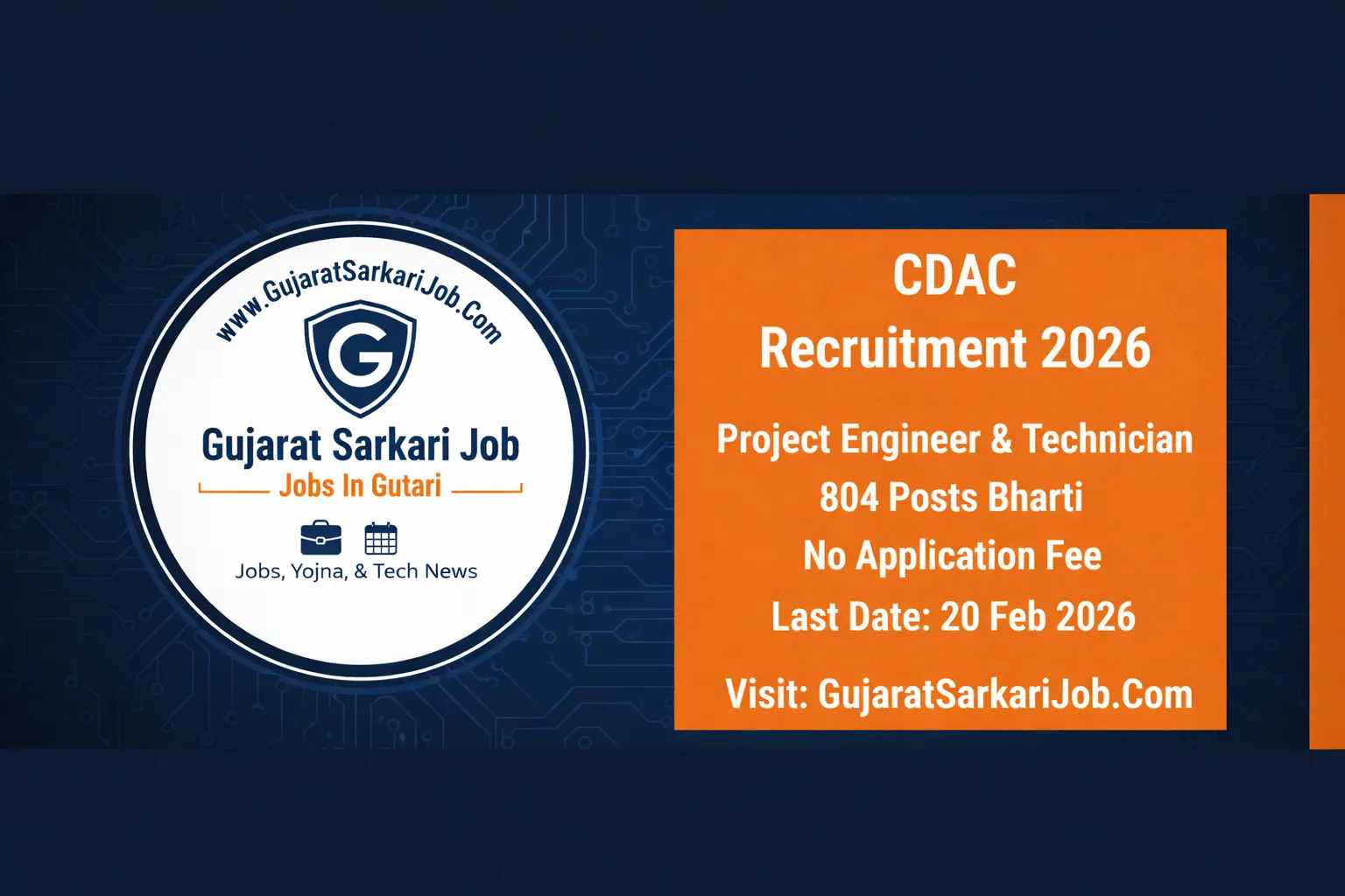 CDAC Recruitment 2026 Notification for 804 Project Engineer and Technician Posts