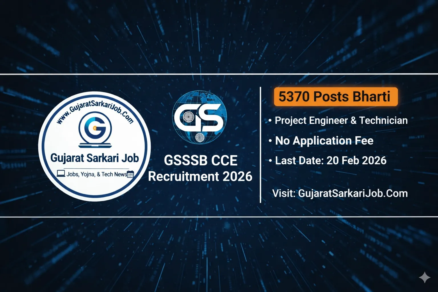 GSSSB CCE Recruitment 2026 Notification 5370 Posts Gujarat Bharti