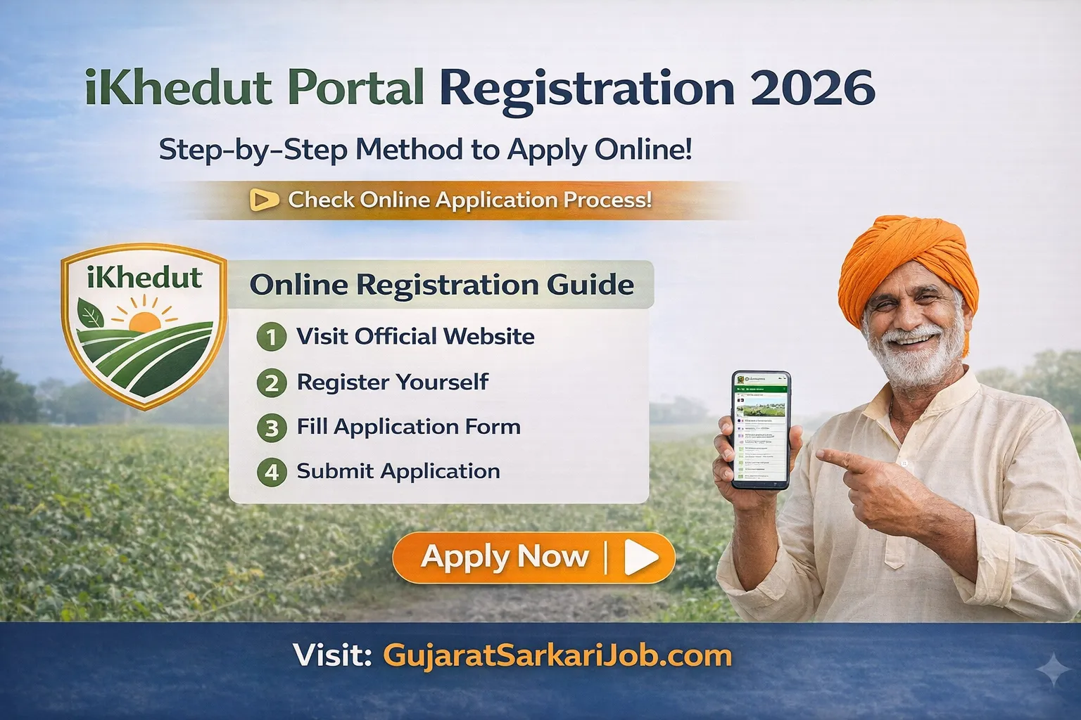 How to Online Registration ikhedut Portal Gujarat Farmers Scheme 2026