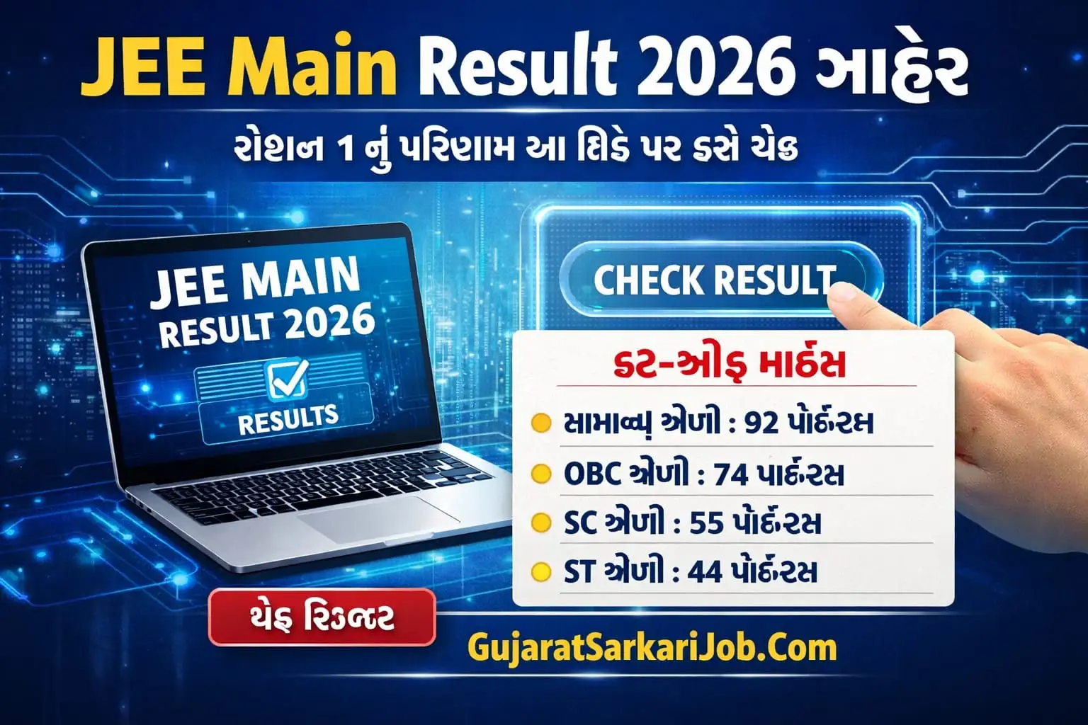 JEE Main Result 2026 Session 1 Score Card Download