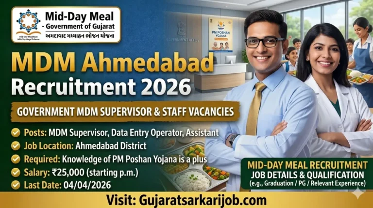 MDM Ahmedabad Recruitment 2026 PM Poshan Yojana Notification