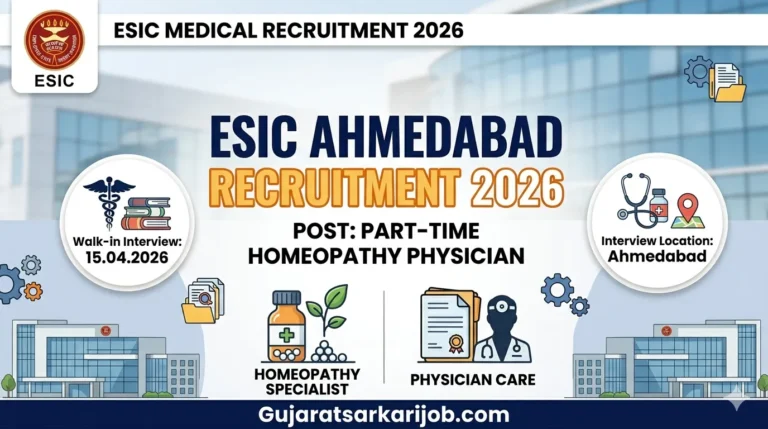 ESIC Ahmedabad Bapunagar Homeopathy Physician Recruitment 2026 Banner